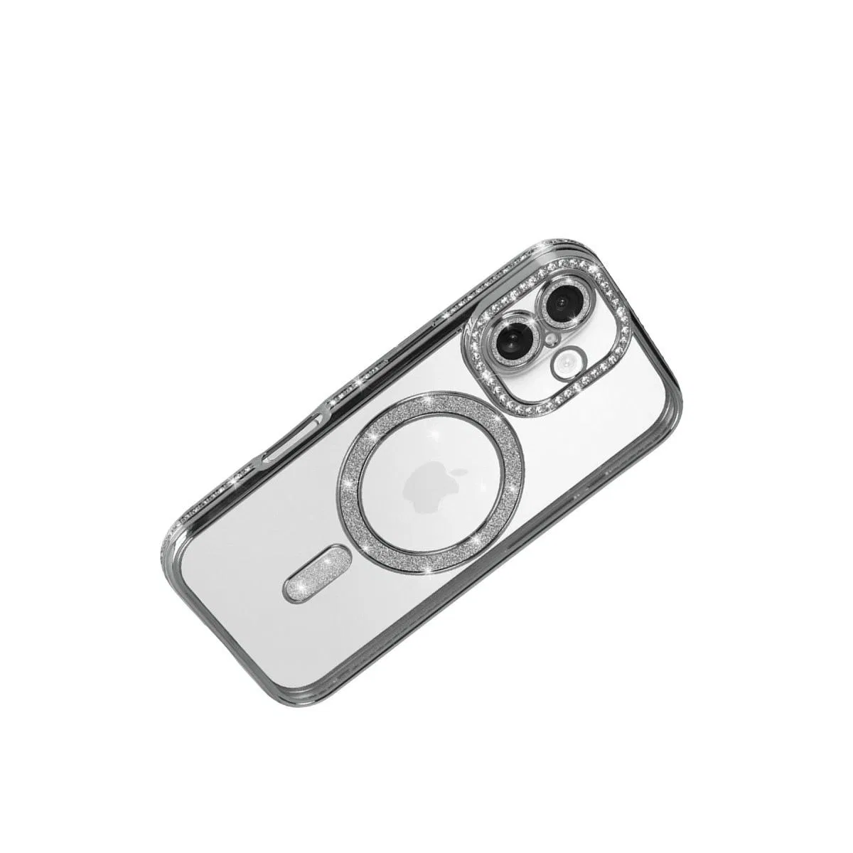 Apple İphone 17 Joke Simli Magneticsafe Kılıf - Gümüş görsel 4