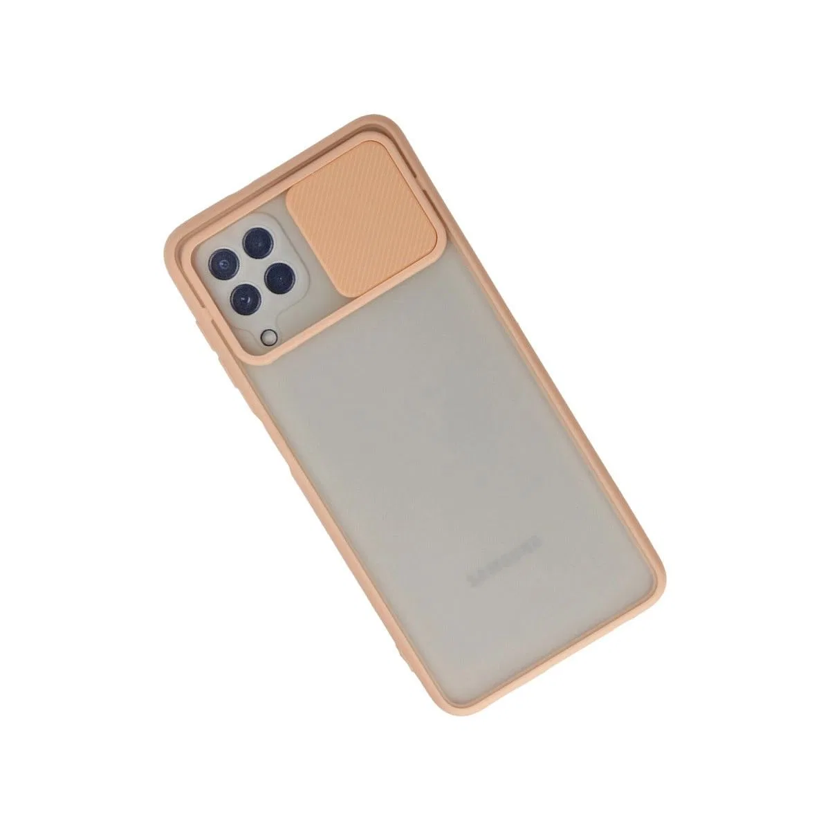 Samsung Galaxy A22 Kılıf Palm Buzlu Kamera Sürgülü Silikon - Pembe görsel 3
