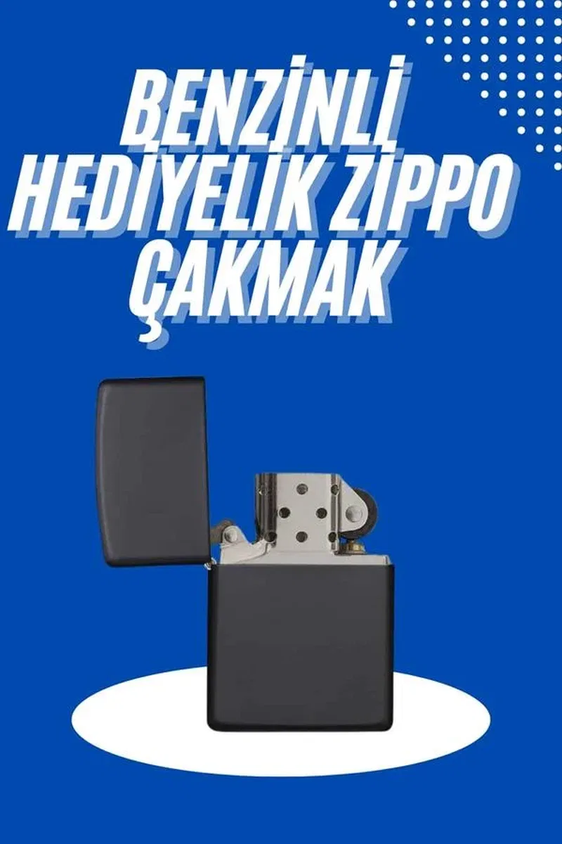 Doldurulabilir Siyah Benzinli Çakmak Metalik görsel 2