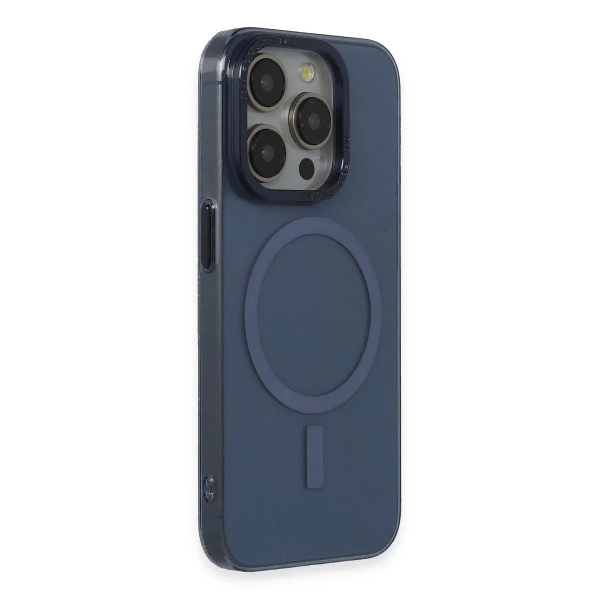 Apple İphone 15 Pro Kılıf Anka Pc Magneticsafe Sert Metal Kapak - Lacivert görsel 2