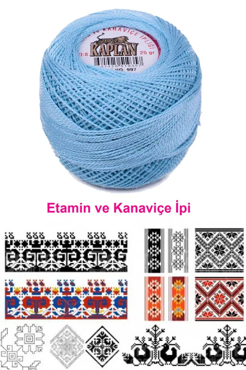 Kaplan Etamin Ve Kanaviçe İpi 8 No Kod/Renk: 997 - Royaleks görsel 2