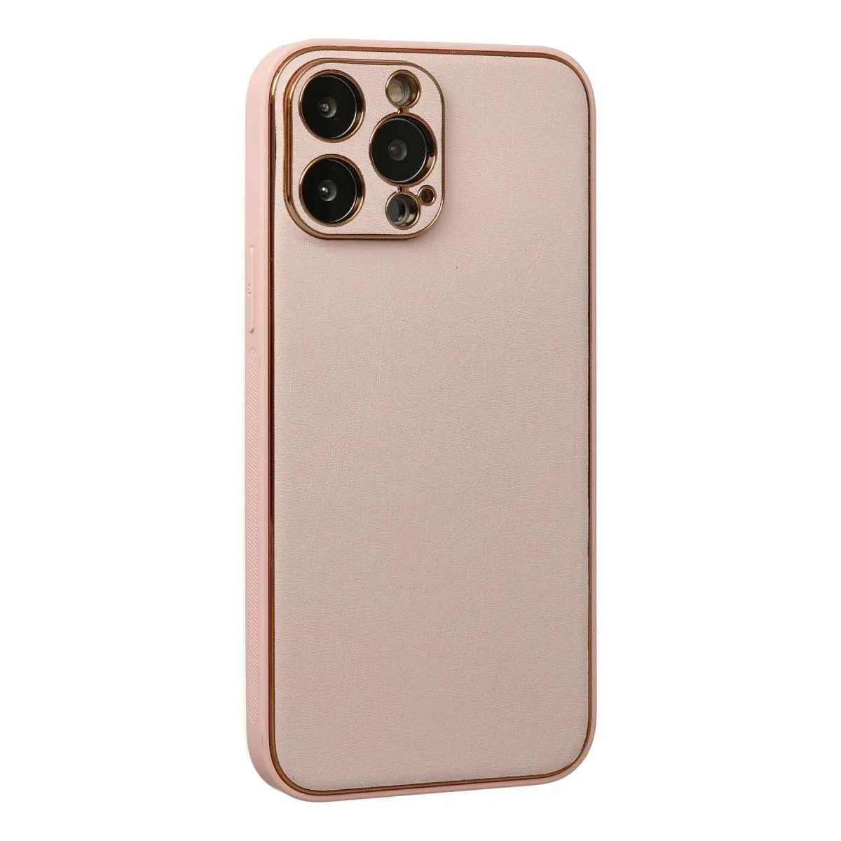 Apple İphone 13 Pro Kılıf Coco Deri Silikon Kapak - Pudra görsel 3