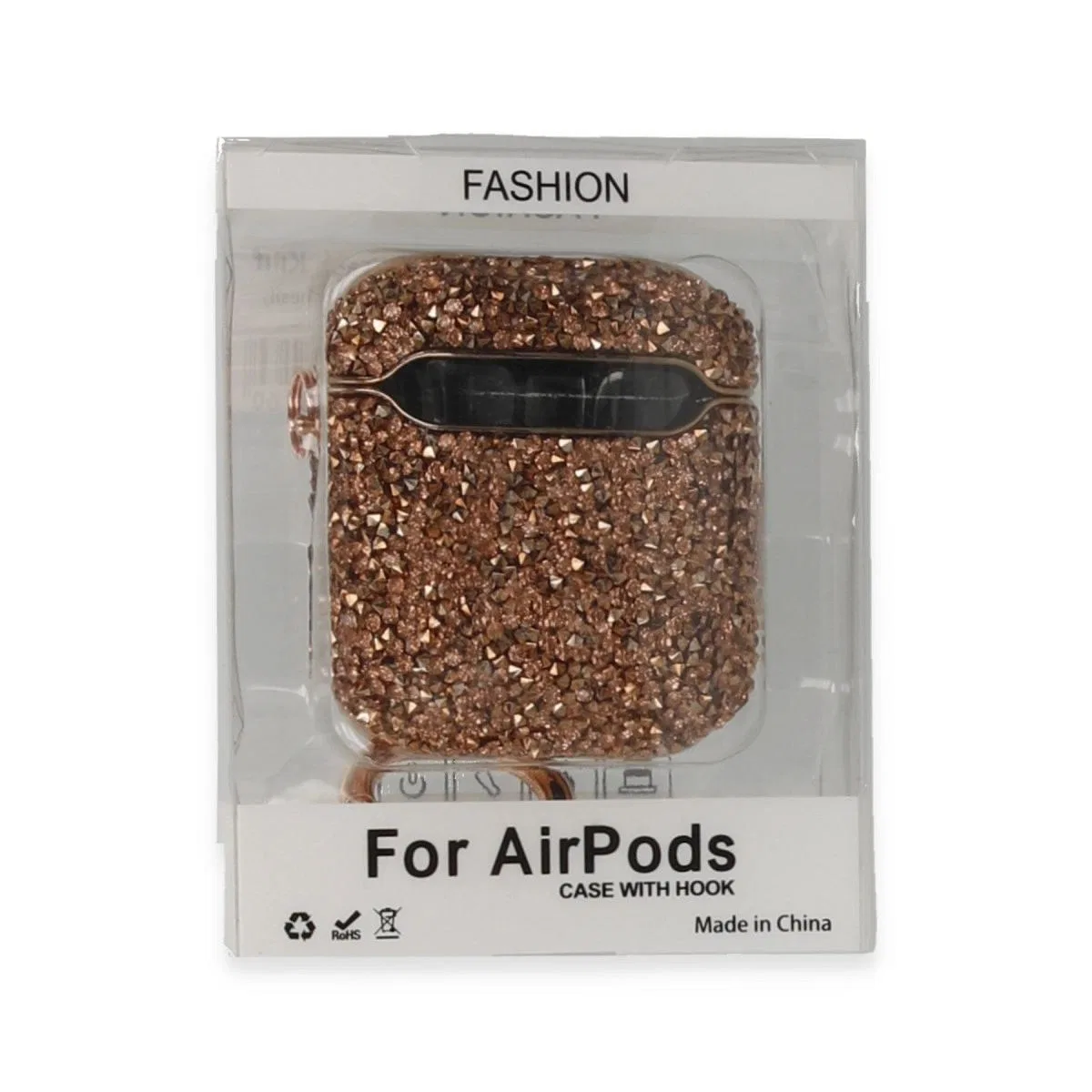 Apple Airpods 2 (2. nesil) Mira Taşlı Kılıf - Rose Gold görsel 3