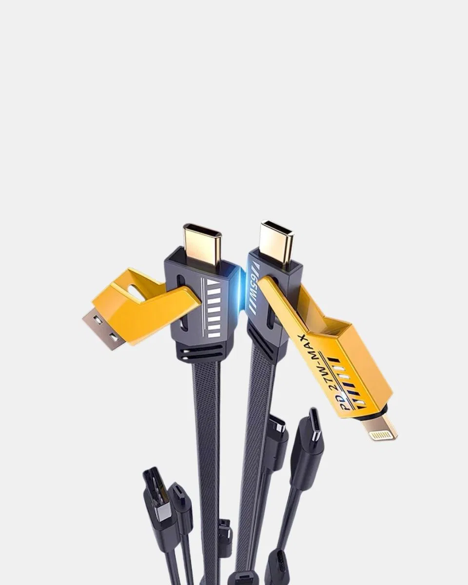 Usb-c Usb-a 4’ü 1 Arada Örgülü Kablo 65w Hızlı Şarj Metal Uç Dayanıklı görsel 2