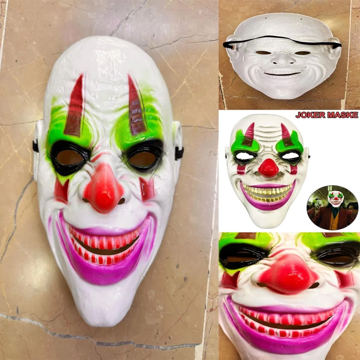 Delirten Gülüş Psikopat Palyaço Temalı Joker Maskesi görsel 2