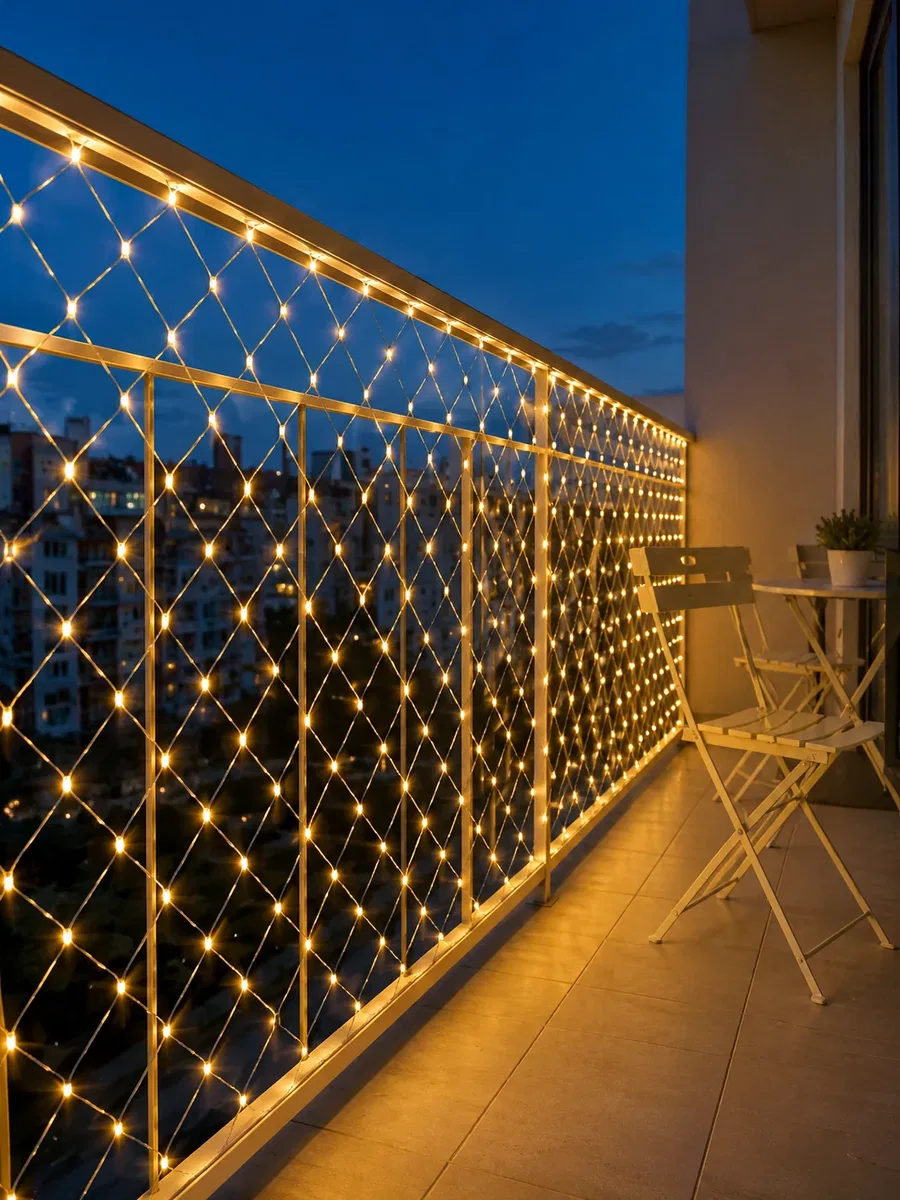 LED Ağ Işık Dekoratif File Aydınlatma Balkon Oda ve Bahçe Süsleme Yeni Nesil görsel 5