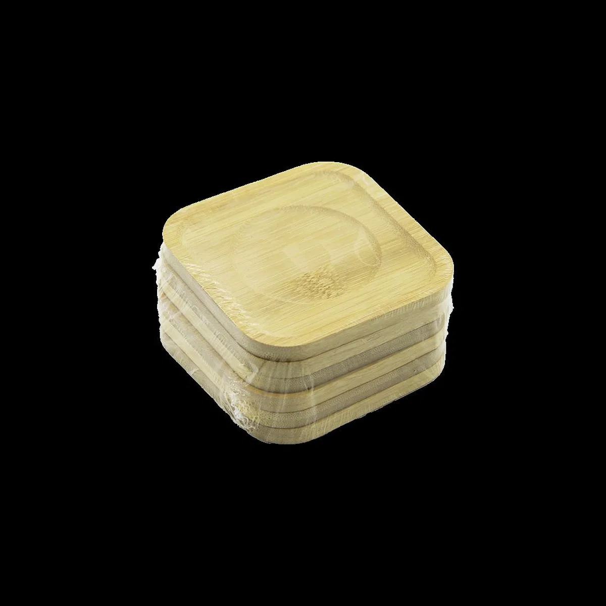 Bambu Ahşap Kare Çay Tabağı 9. 7x9. 7 cm - 6'lı Set görsel 2