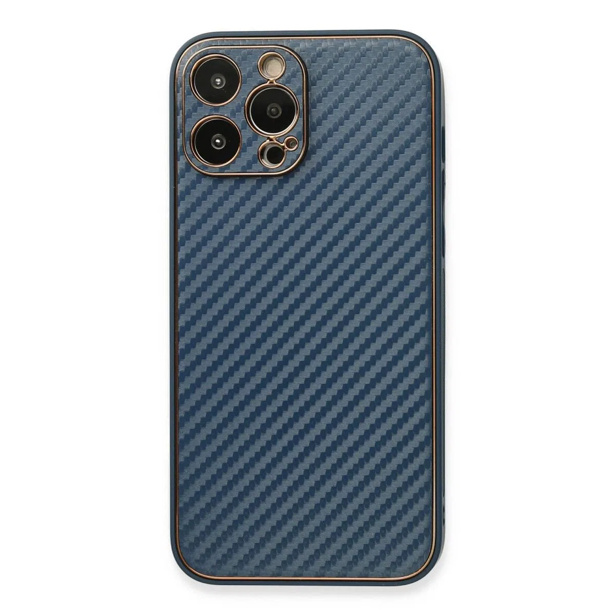 Apple İphone 13 Pro Max Kılıf Coco Karbon Silikon - Mavi