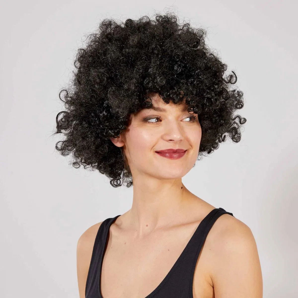Siyah Renk Kıvırcık Afro Bonus Peruk görsel 2