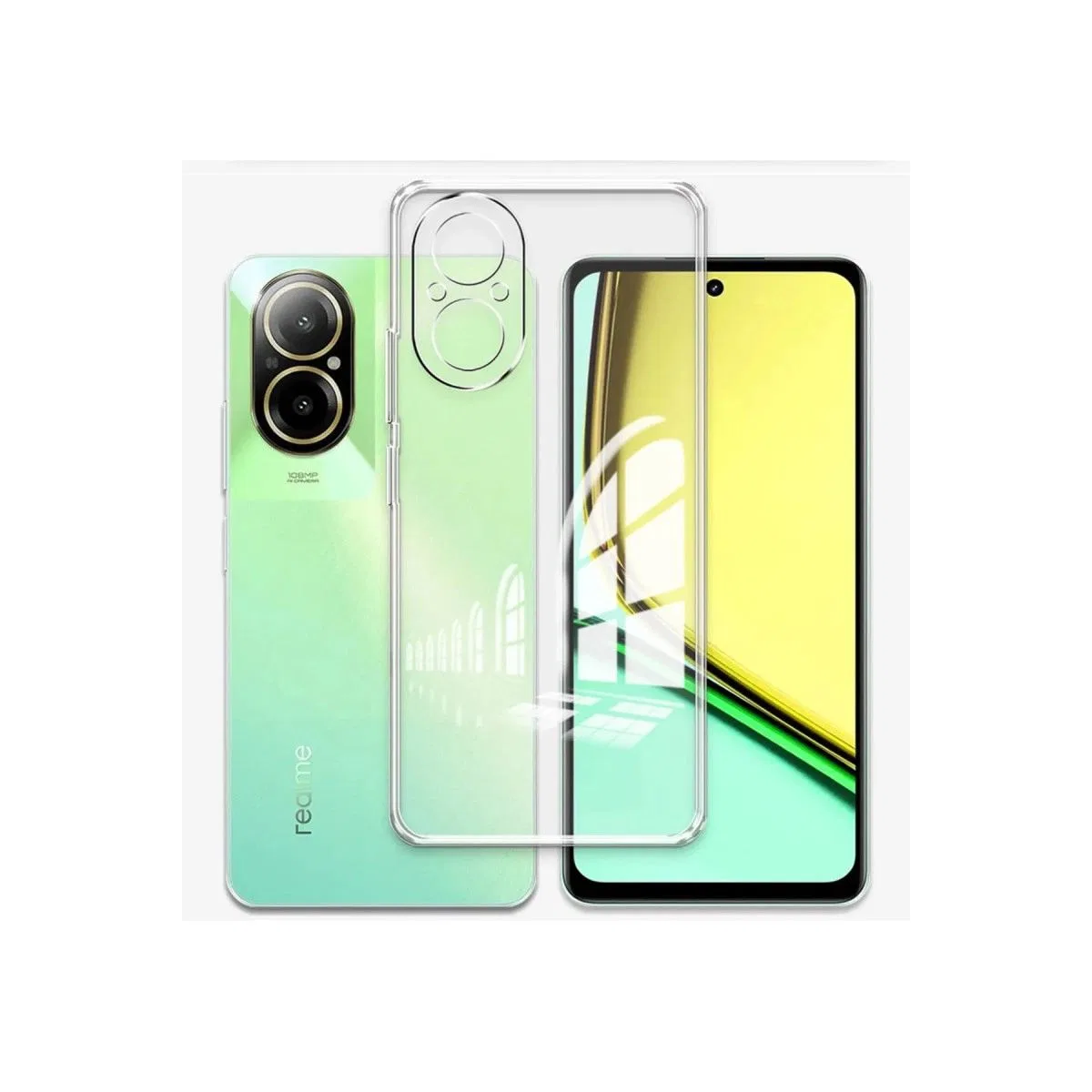 Realme 12 Lite Kılıf Lüx Şeffaf Silikon görsel 3