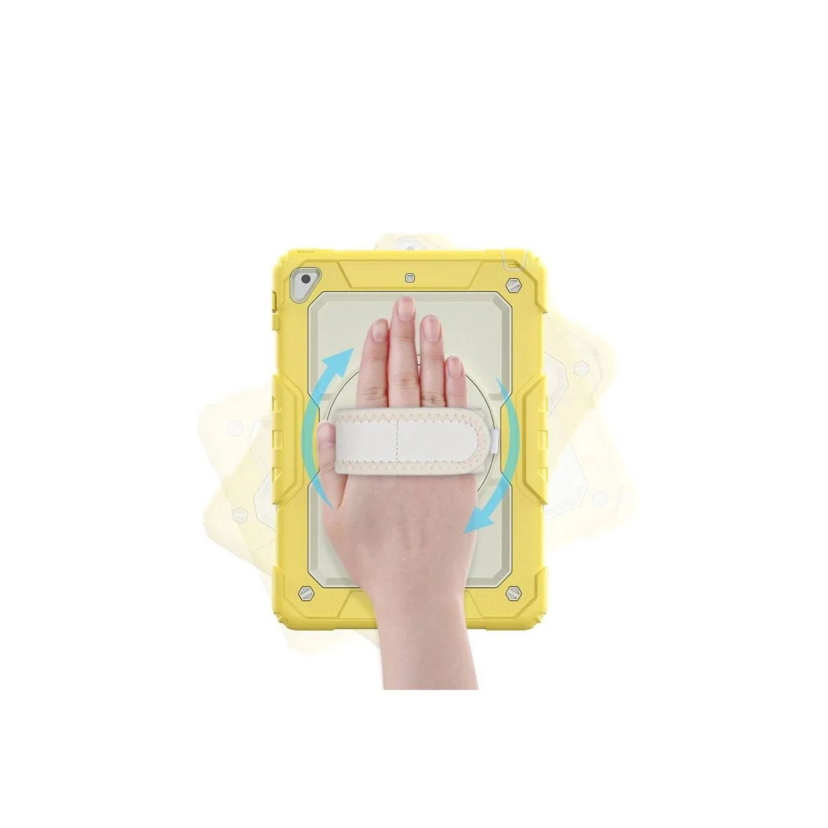 Apple İpad 5 Air 9. 7 Kılıf Strap New Tablet Kapak - Sarı görsel 3