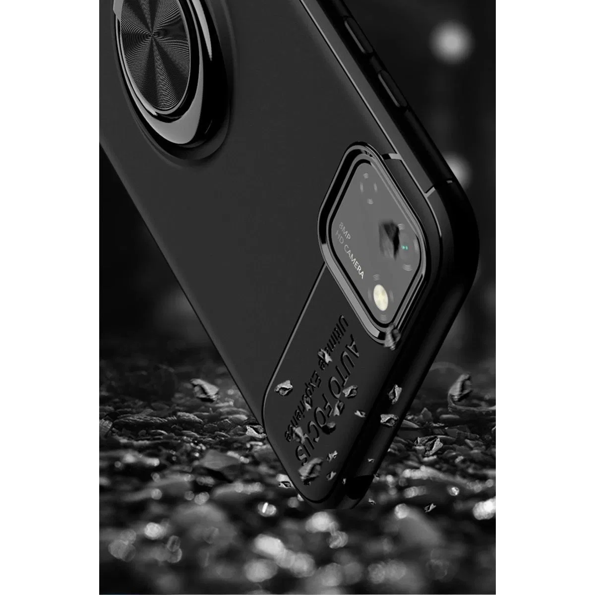 Huawei Y5p Kılıf Range Yüzüklü Silikon - Siyah görsel 3