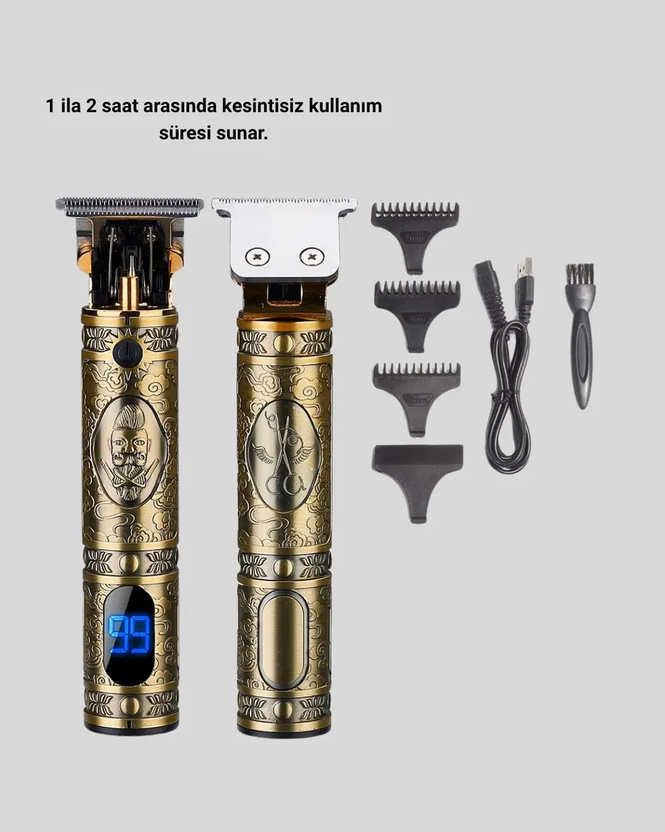 Şarjlı Kablosuz Tıraş Makinesi – 1800 mAh Batarya, Uzun Pil Ömrü, Profesyonel Sessiz Motor görsel 4