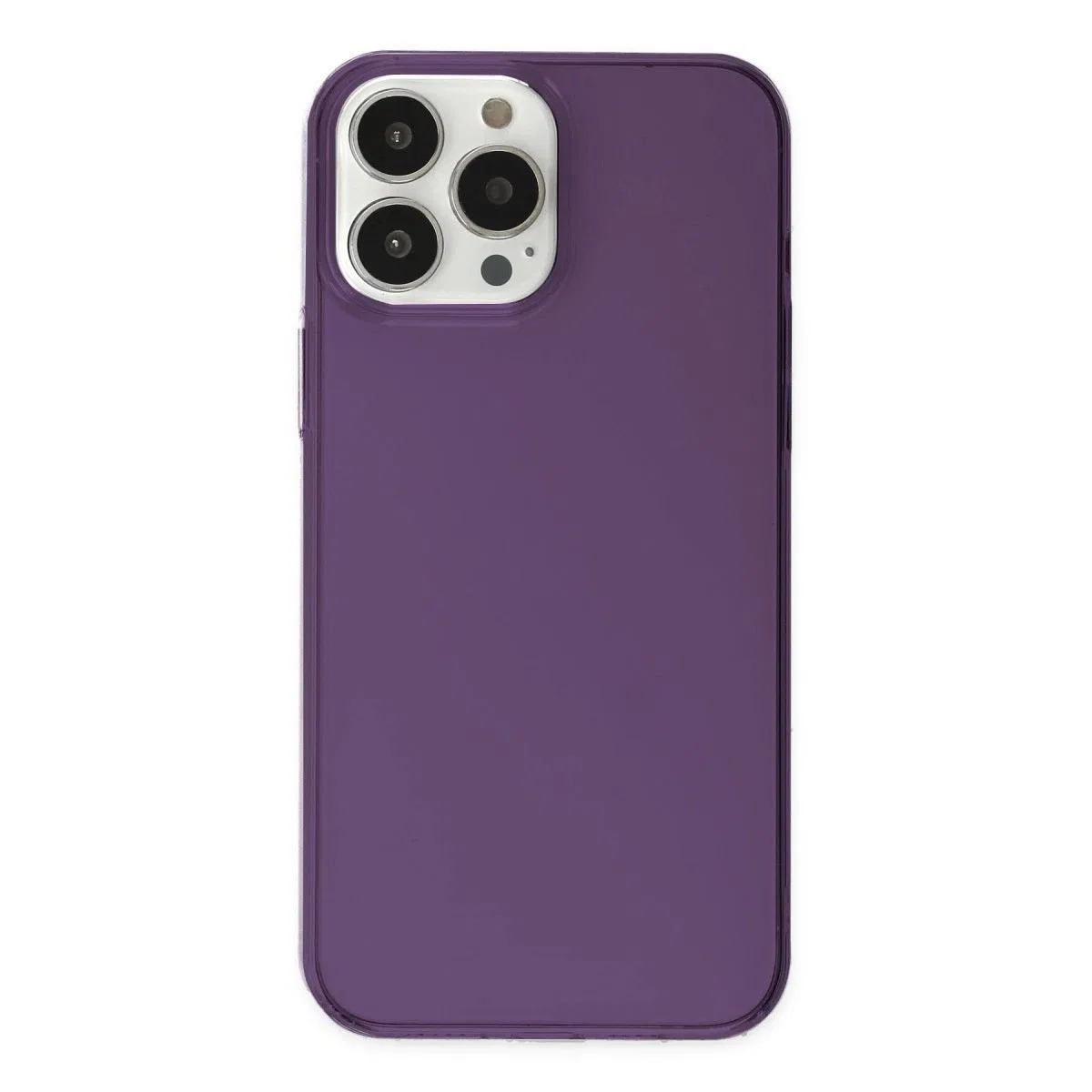 Apple İphone 14 Pro Kılıf Pc Sert Şeffaf Kapak - Mor