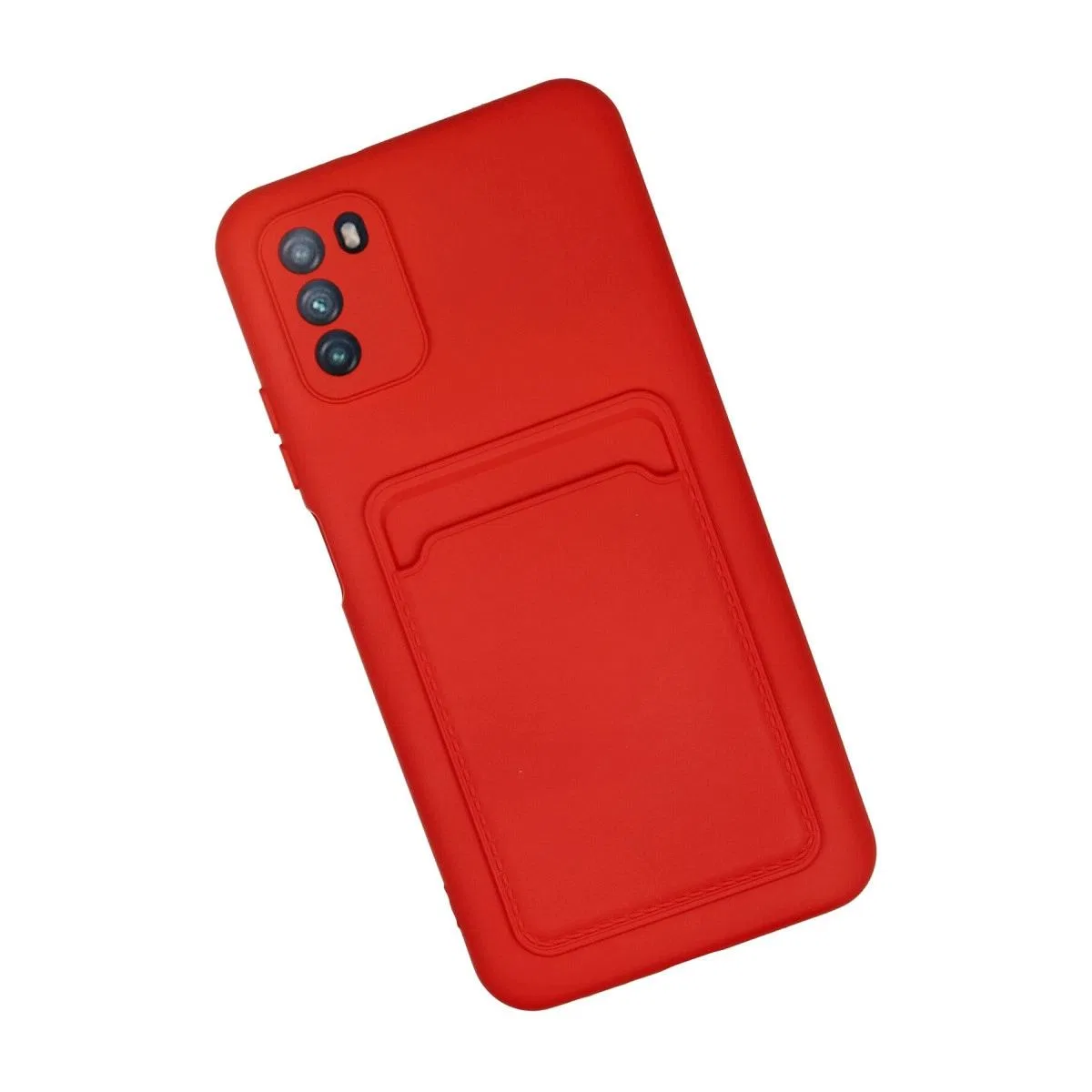 Xiaomi Pocophone M3 Kılıf Kelvin Kartvizitli Silikon - Kırmızı görsel 2