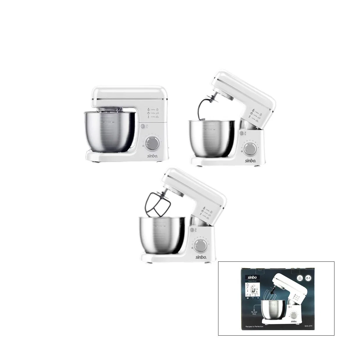 Standlı Mikser 5L 1300W 8 Kademe - Hamur Yoğurucu & Çırpıcı görsel 2
