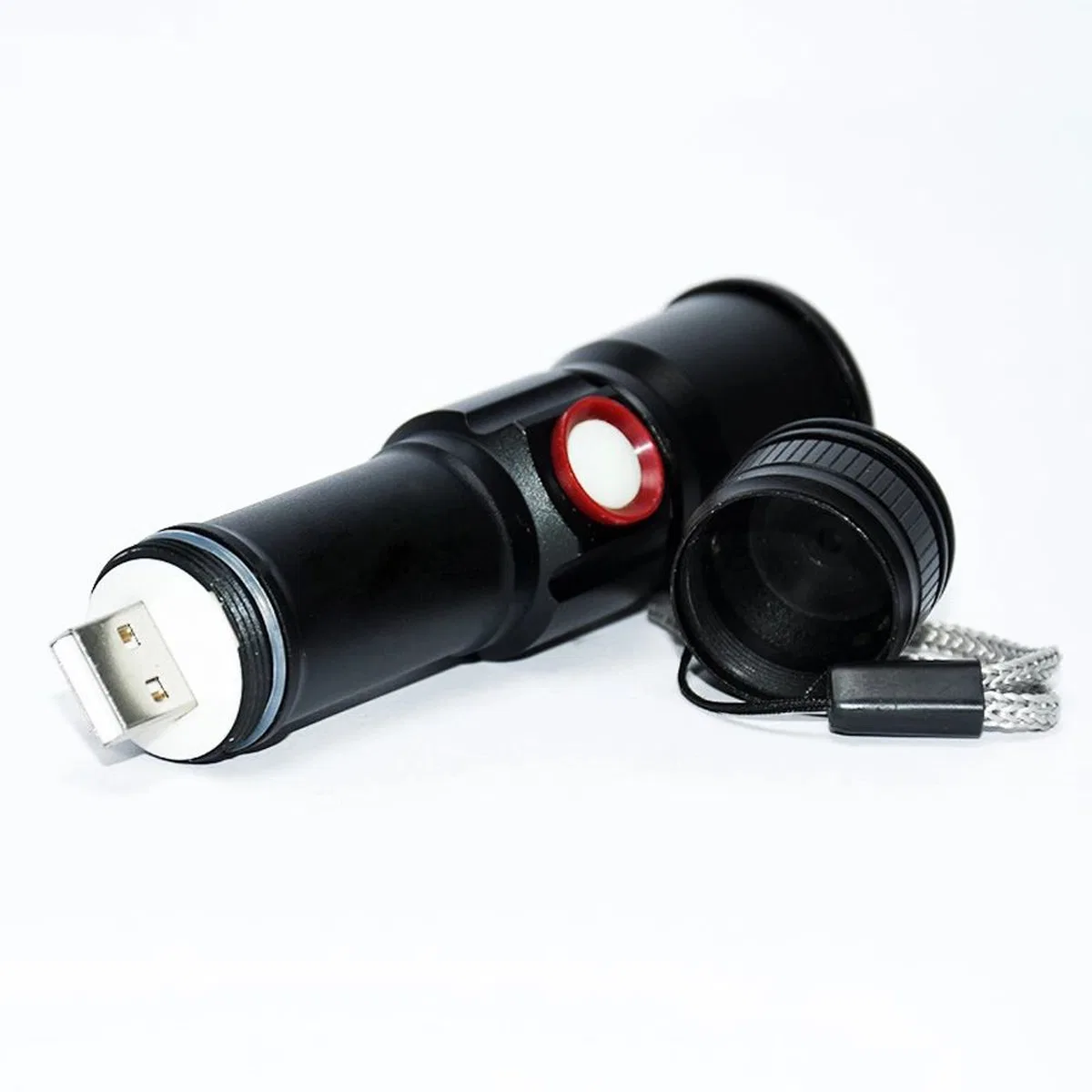 2 Led 1. 000 Lümen Usb Şarjlı El Feneri Wt-611 görsel 5