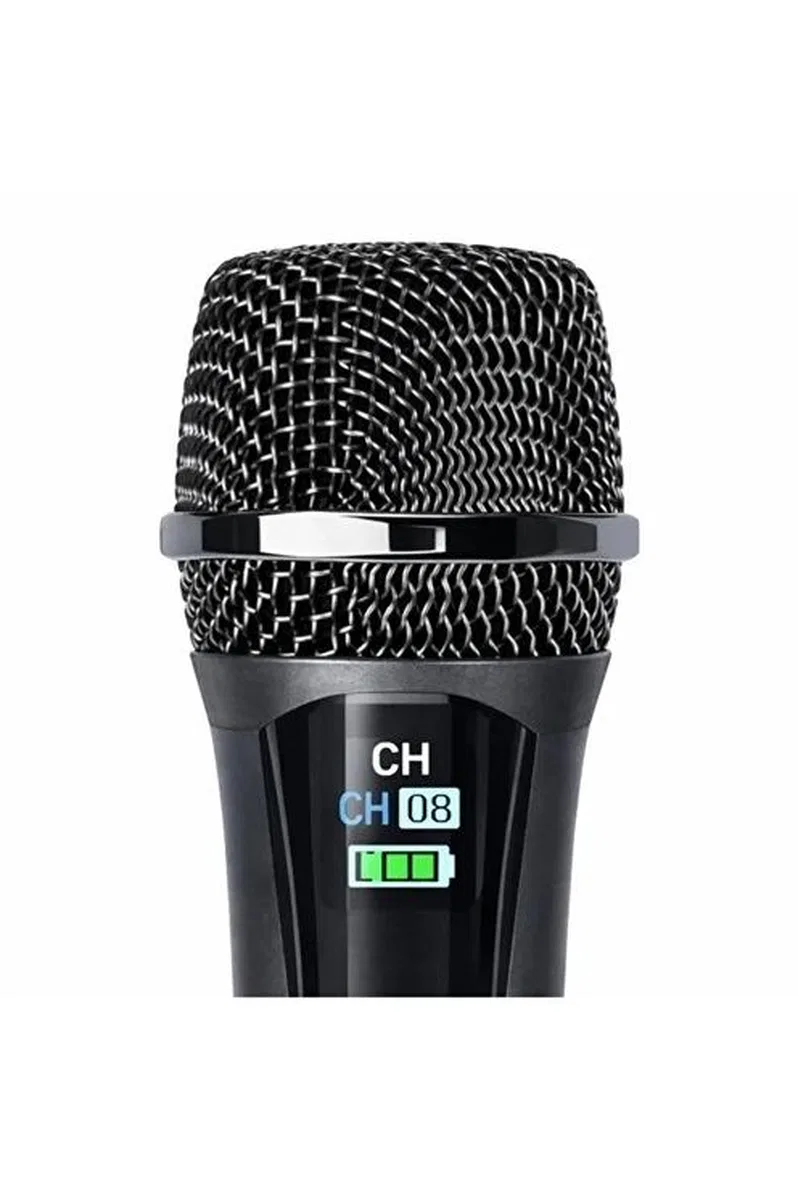 Profesyonel Çiftli Kablosuz Mikrofon Seti Karaoke Şarj Edilebilir 50 Metre görsel 5