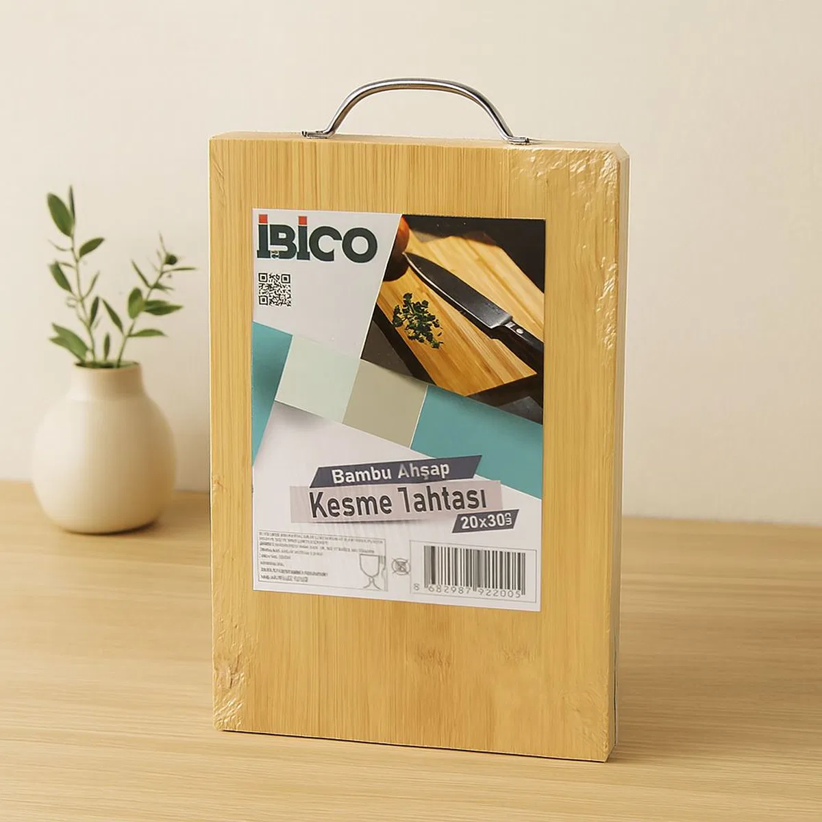 Bambu Kesme Tahtası 20x30x1. 7 cm - Metal Kulplu