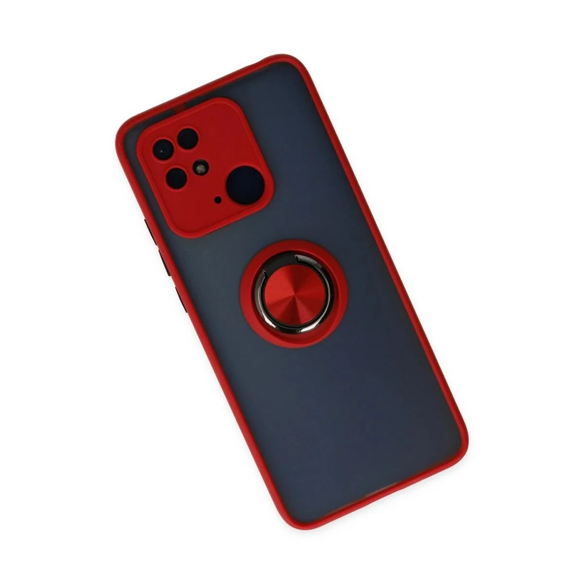 Xiaomi Poco C40 Kılıf Montreal Yüzüklü Silikon Kapak - Kırmızı görsel 2