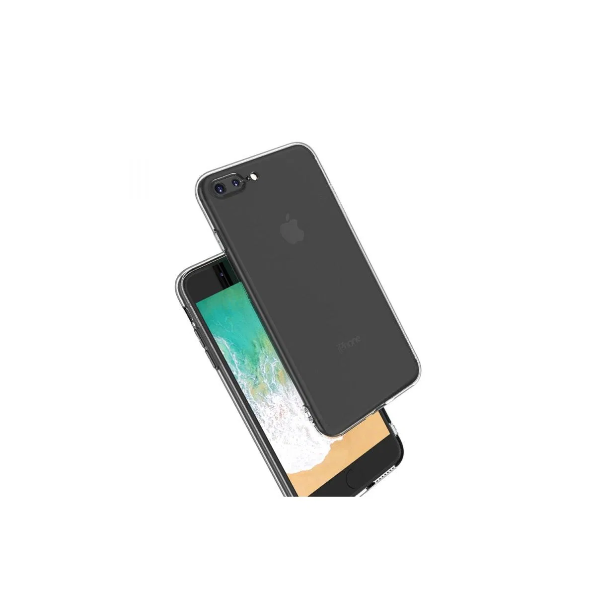 Apple İphone 8 Plus Kılıf Deluxe 2mm Şeffaf Silikon görsel 2