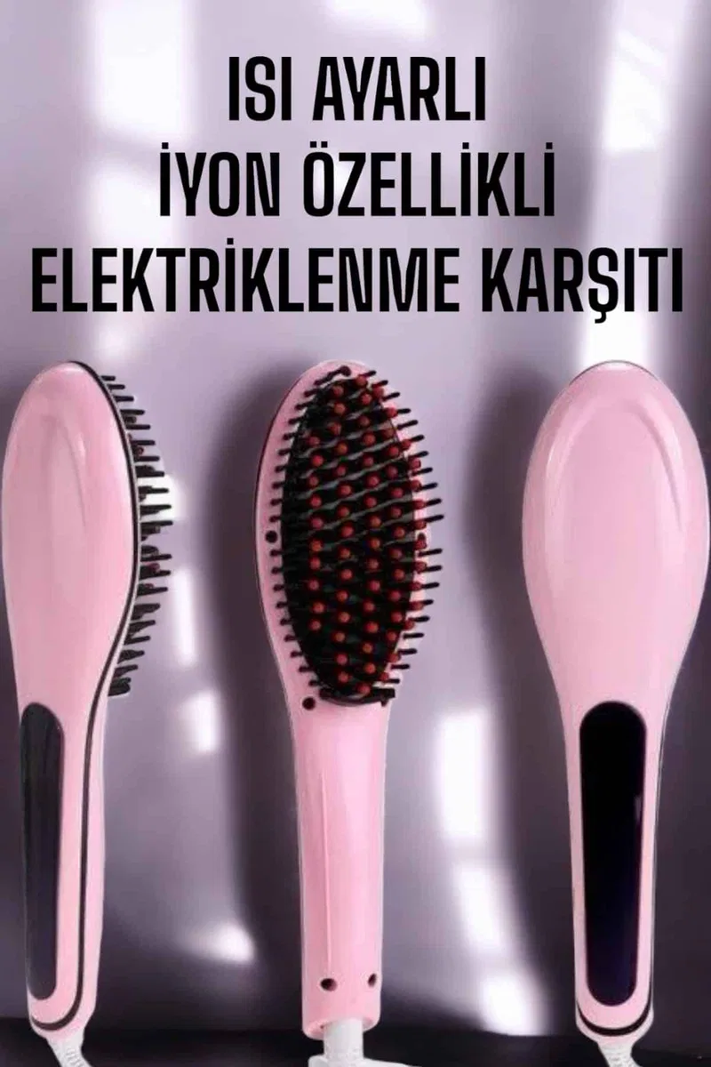 Fön Tarağı Saç Düzleştirici Sıkı Dişli Isı Ayarlı Elektriklenme Karşıtı görsel 5