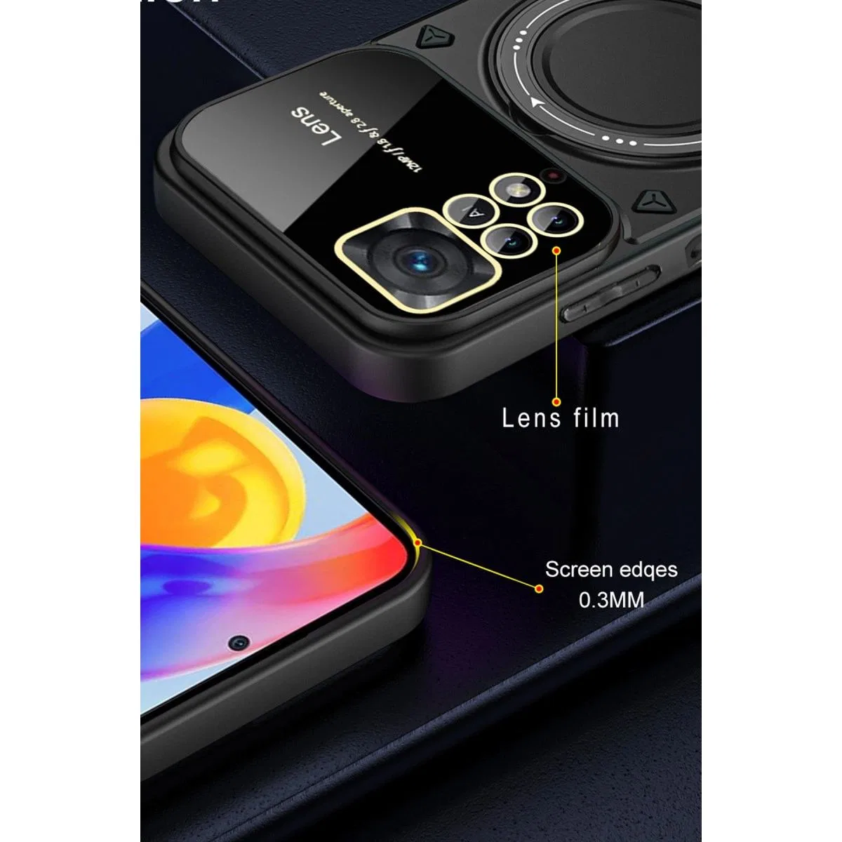 Xiaomi Redmi Note 12 Pro 4g Kılıf Joy Lens Standlı Kapak - Kırmızı görsel 5