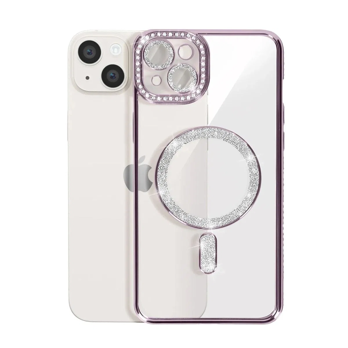 Apple İphone 14 Kılıf Joke Simli Magneticsafe Kılıf - Pembe görsel 3