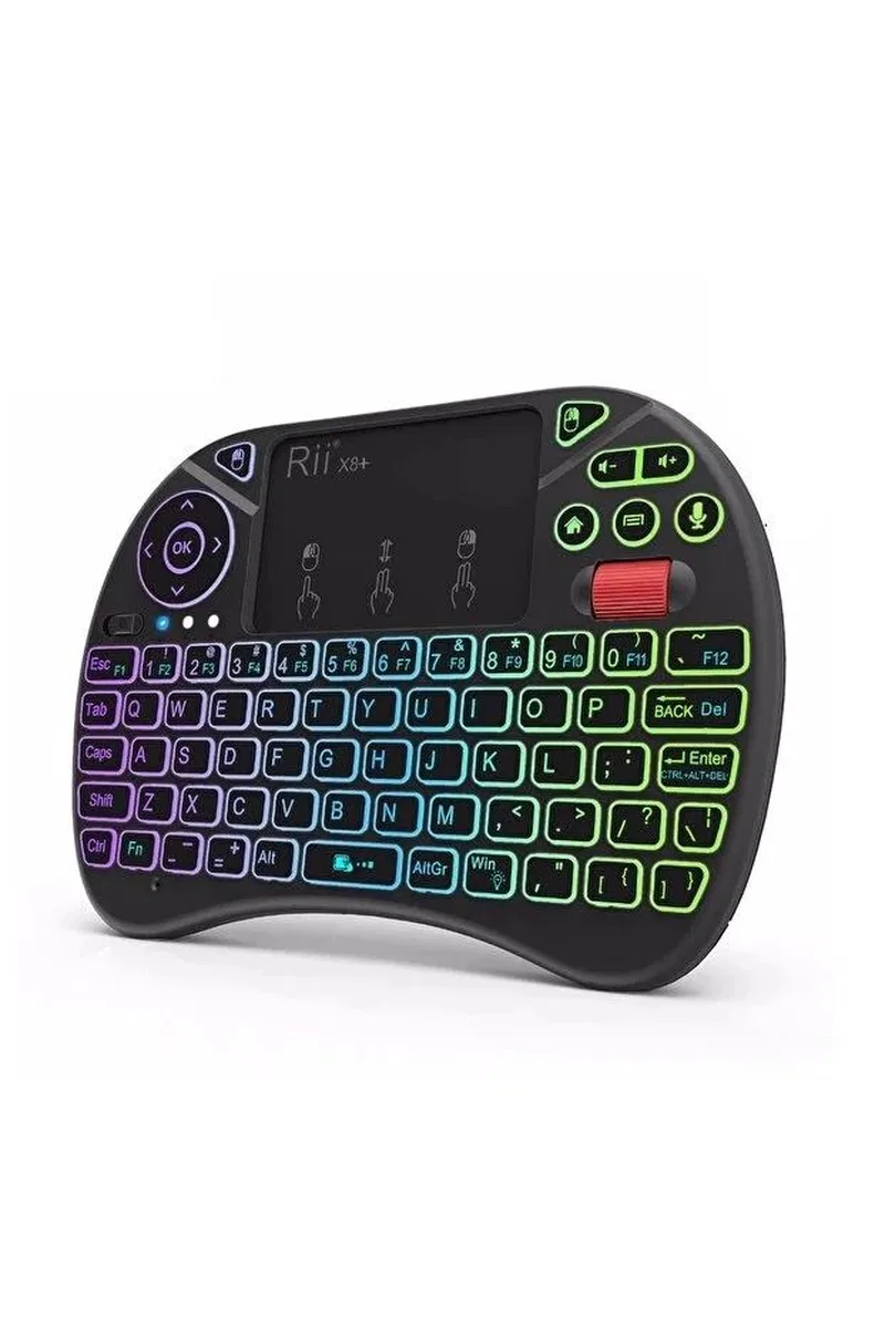 Rgb Işıklı Mini Kablosuz Klavye Touchpad Combo, Bluetooth Ve 2. 4g Smart Tv Kumandası görsel 6