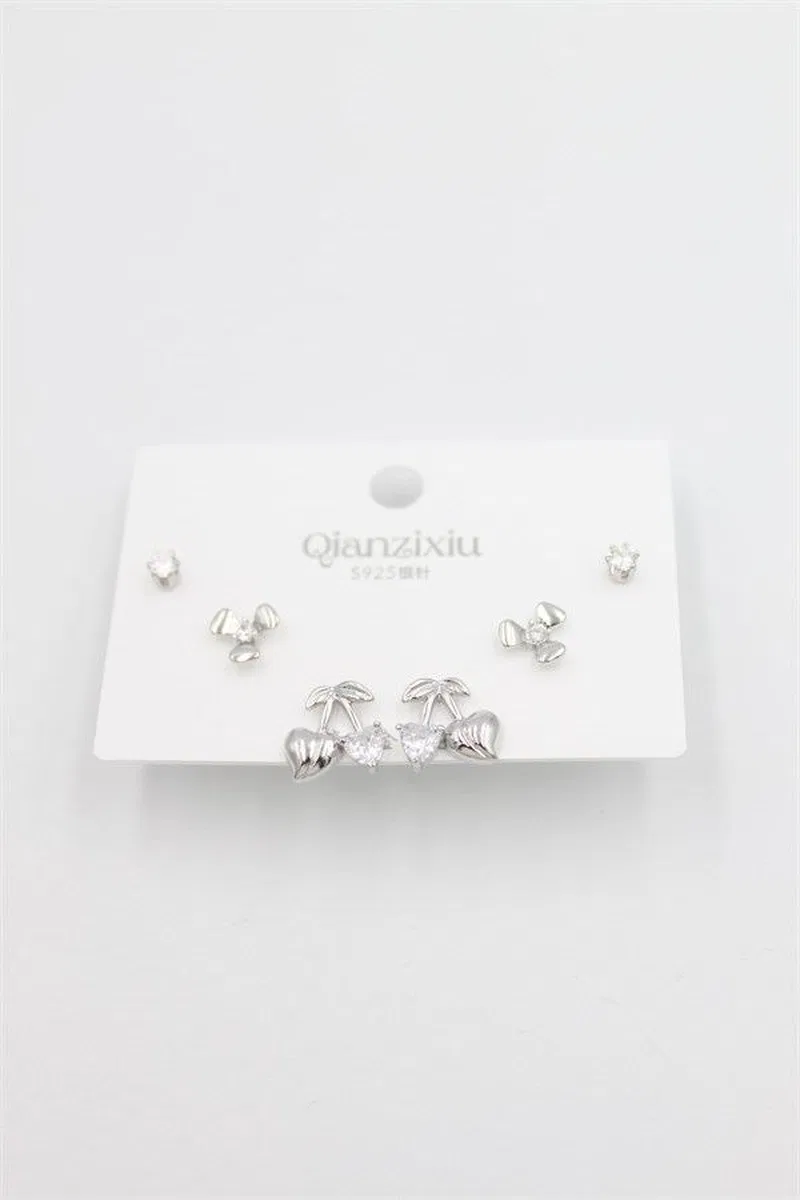 Çoklu Set Küpe - Gümüş görsel 2