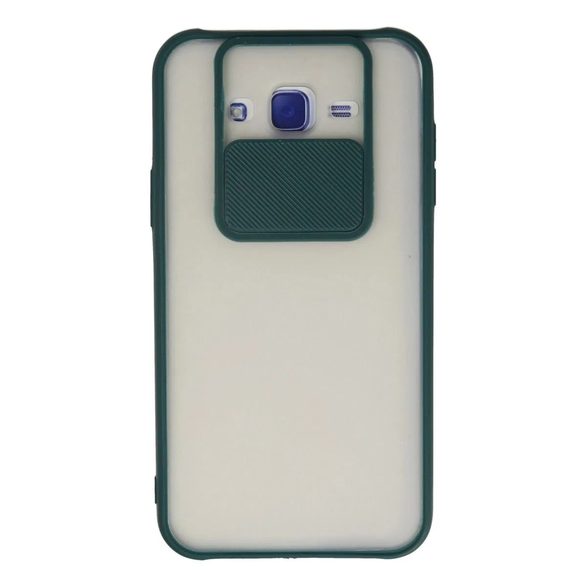 Samsung Galaxy J7 Kılıf Palm Buzlu Kamera Sürgülü Silikon - Yeşil