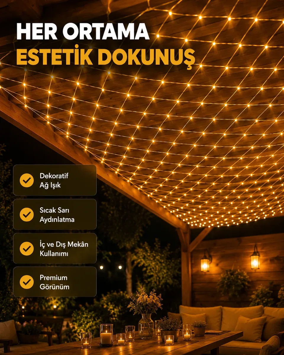 Dekoratif File LED Işık Ağ Tasarımlı Ortam Aydınlatma Süs Lambası