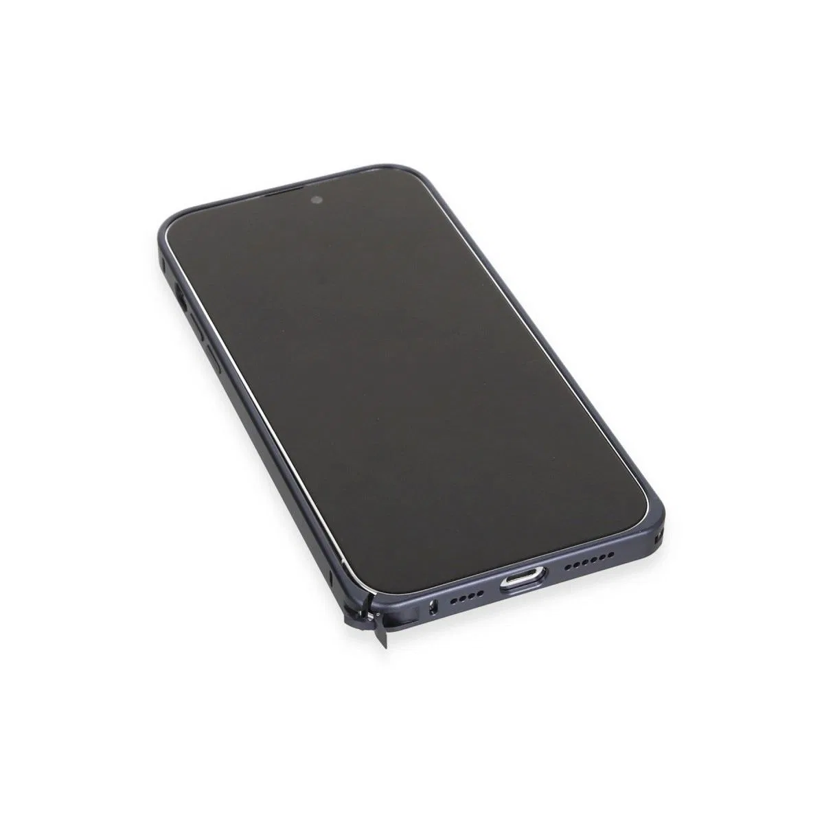 Joko Apple İphone 15 Pro Max Kılıf Metal Bumper Magneticsafe Kapak - Lacivert görsel 6