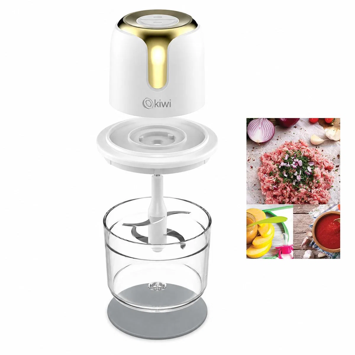 USB Type-C Şarjlı Mini Blender 3 Bıçak 1. 2L görsel 2