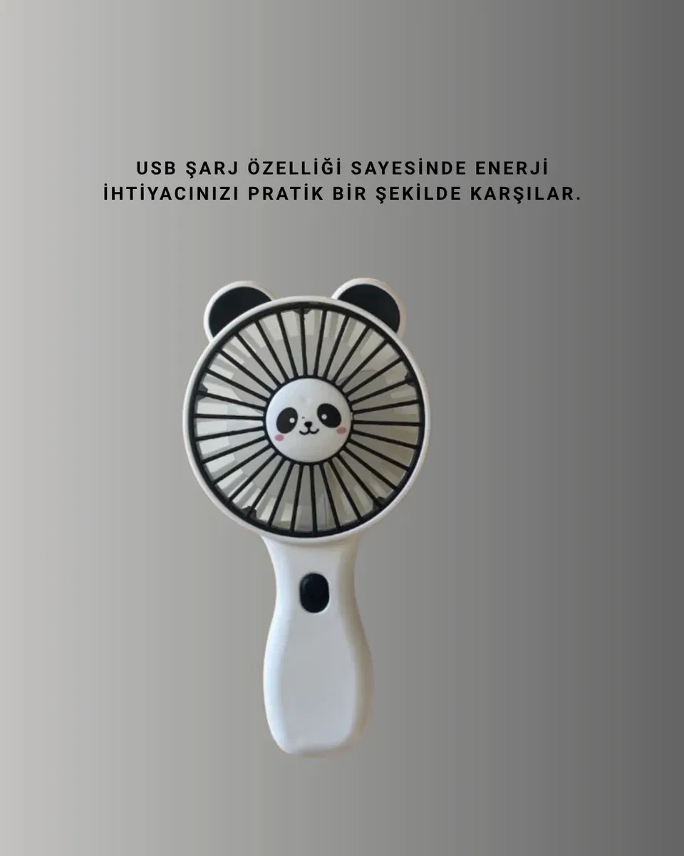 Sessiz Çalışan USB Şarjlı Masaüstü Mini Vantilatör görsel 3