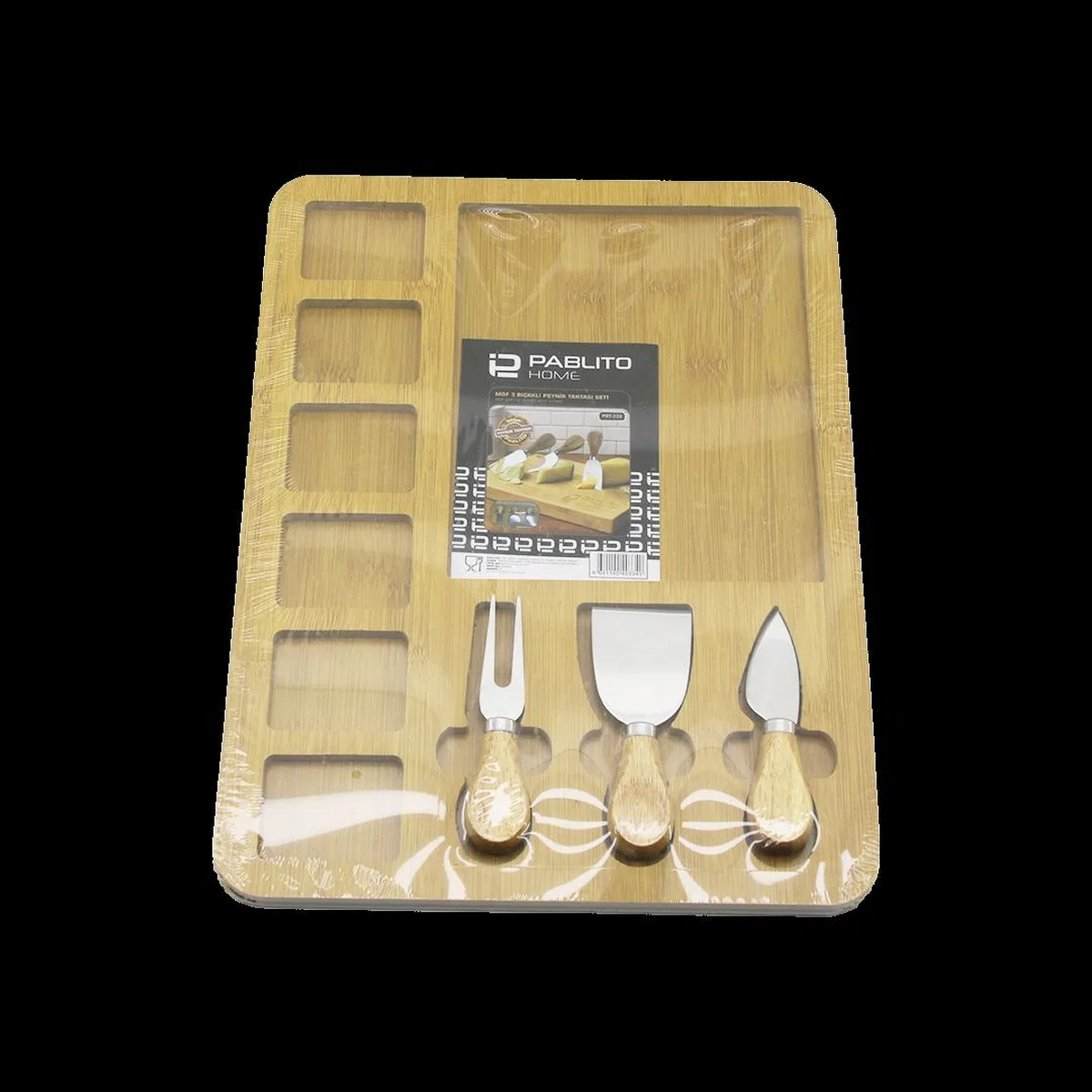 Kahvaltı Peynir Sunum Panosu MDF 6+1 Bölmeli görsel 2