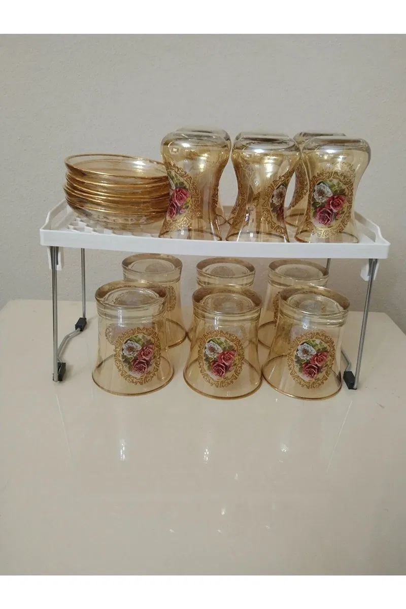 Mutfak Rafı Bardak Düzenleyici Bardak Rafı Dolap İçi Düzenleyici 14x30x15 Royaleks-TİM308 görsel 2