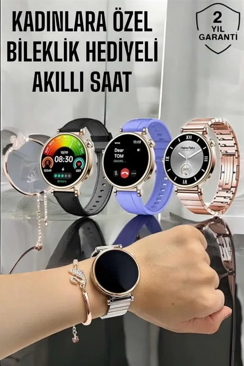 Akıllı Saat Kadınlara Özel Arama Cevaplayan Bluetooth Bağlantılı görsel 2