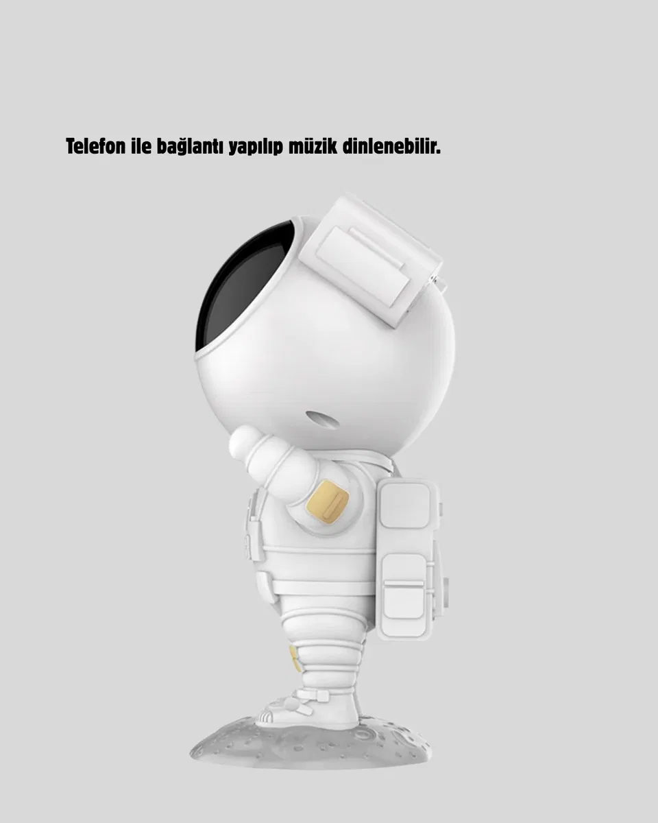 Astronot Projeksiyon Lambası Bluetooth Müzikli ve Uzaktan Kumandalı görsel 5
