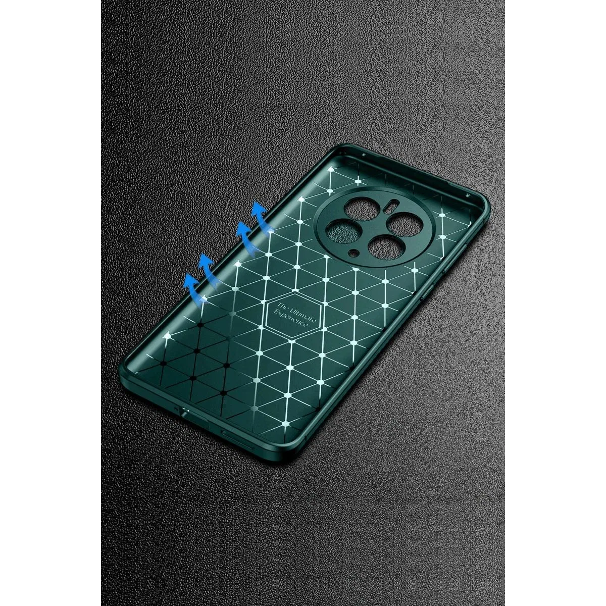 Realme 12 Pro Plus Kılıf Auto Focus Karbon Kapak - Koyu Yeşil görsel 2