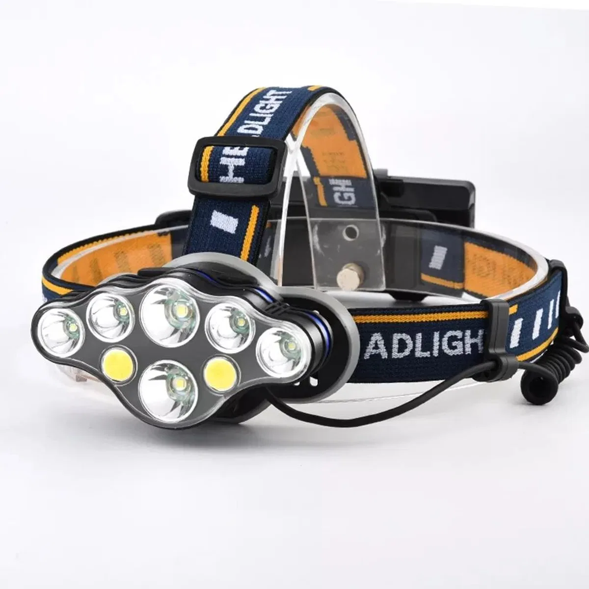 Ps-888 Güçlü Usb Şarj Edilebilir Profesyonel 8 Modlu 6000 Lümen 8 Led Su Geçirmez Kafa Lambası görsel 3