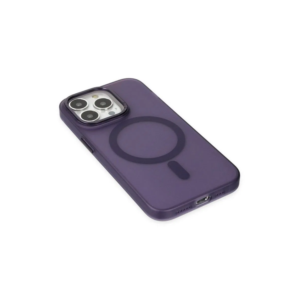 Newface Apple İphone 14 Pro Kılıf Lodos Magneticsafe Mat Kapak - Mor görsel 4