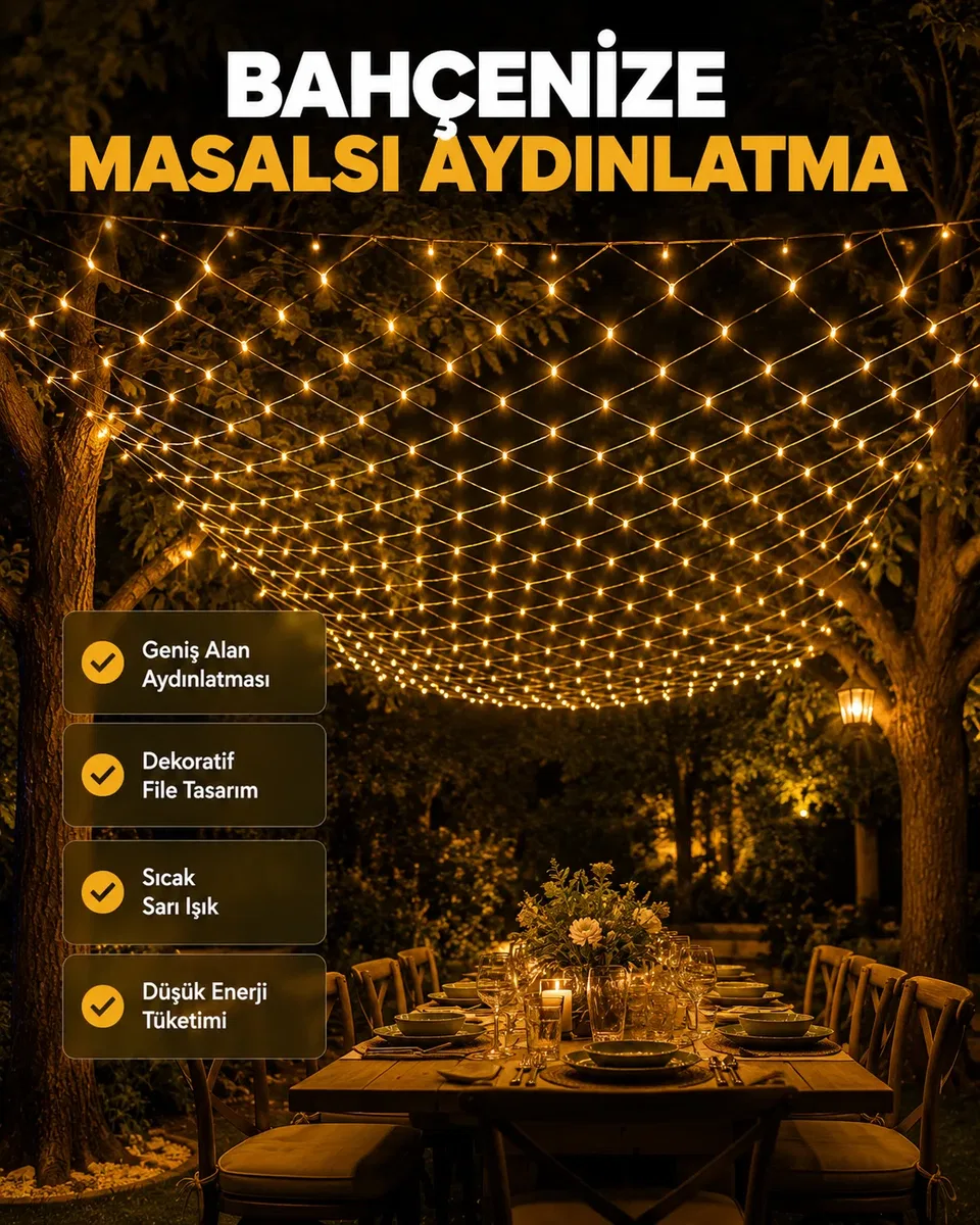 LED File Işık Dekoratif Ağ LED Aydınlatma İç Mekan Balkon Bahçe Süsü Yeni Nesil