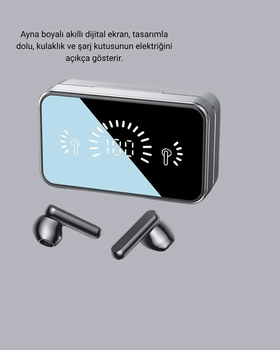 3500 mAh Şarj Kutulu Bluetooth 5. 1 Kablosuz Kulaklık – Dokunmatik, Suya Dayanıklı görsel 2