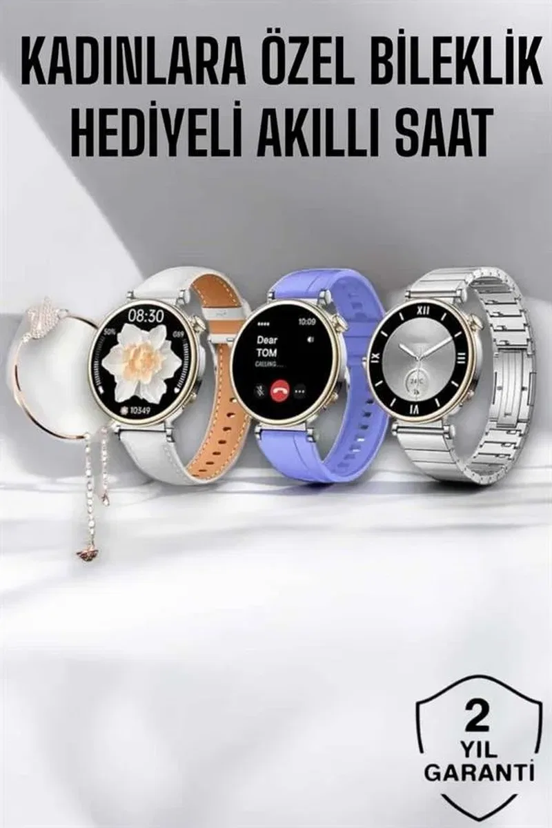 Akıllı Saat Bileklik Hediyeli Arama Cevaplayan Bluetooth Bağlantılı görsel 2
