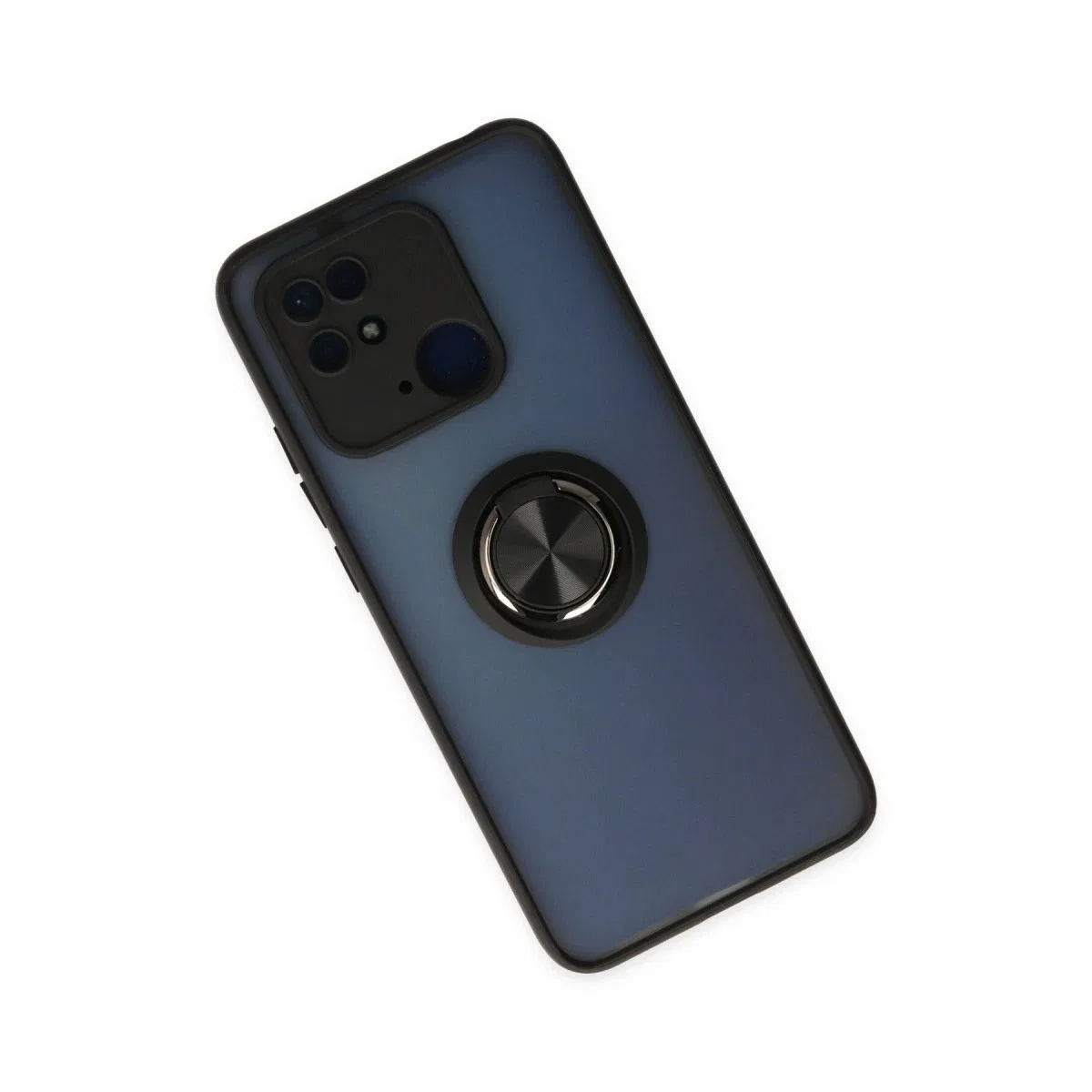 Xiaomi Poco C40 Kılıf Montreal Yüzüklü Silikon Kapak - Siyah görsel 2