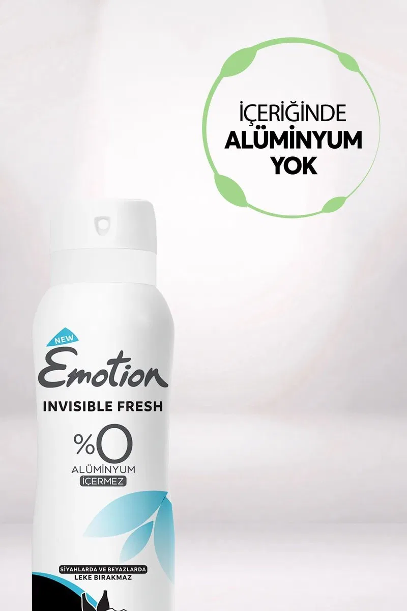 Emotion Invisible Fresh Black & White Kadın Deodorant 150ml Vegan, Leke Bırakmaz görsel 5