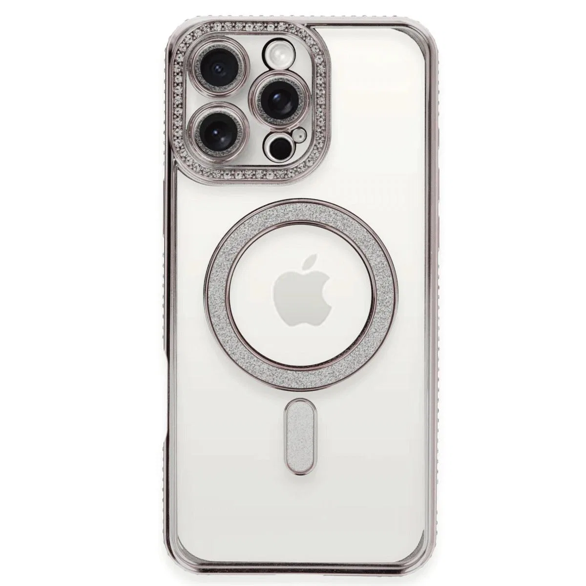 Apple İphone 16 Pro Kılıf Joke Simli Magneticsafe Kılıf - Pembe görsel 2