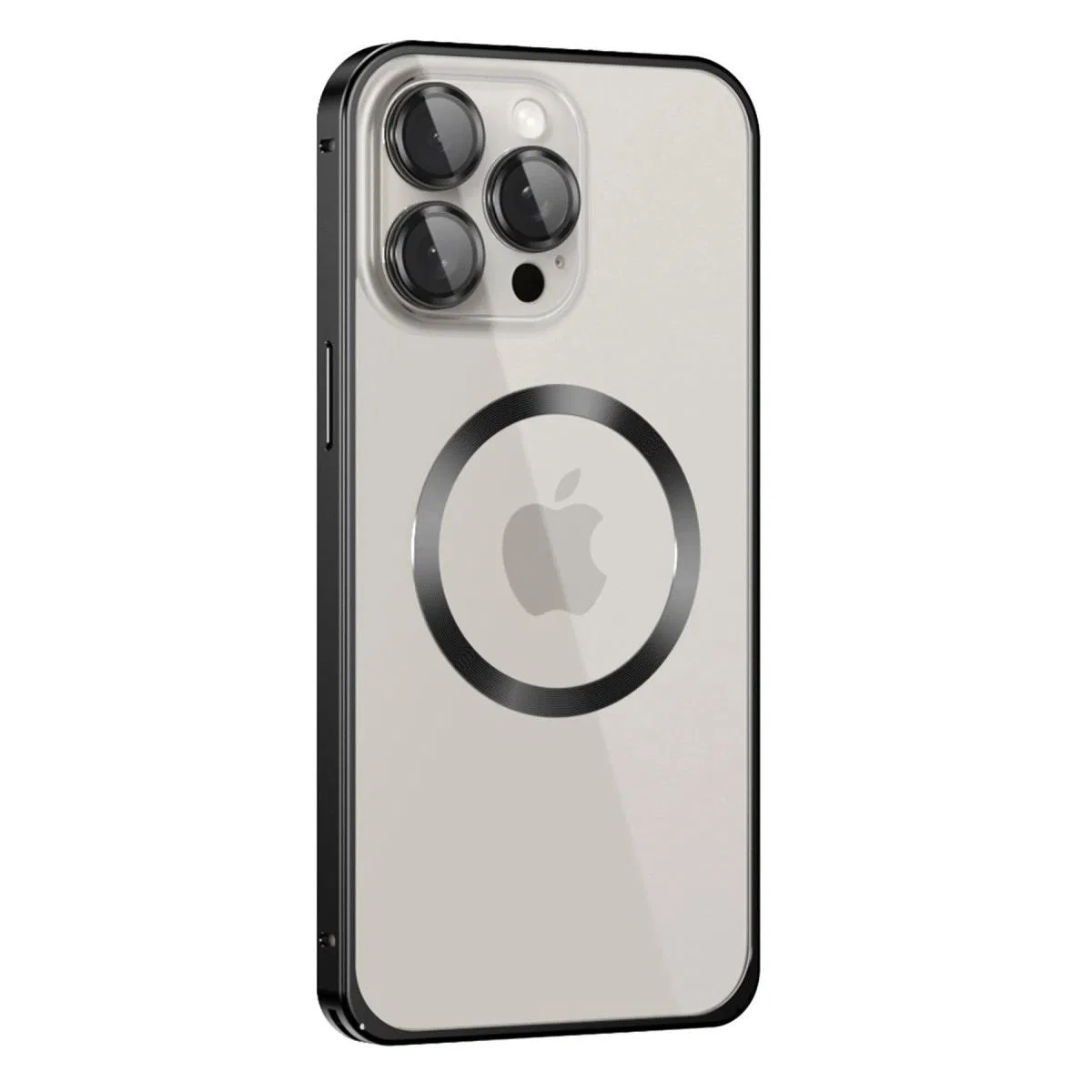 Joko Apple İphone 15 Pro Max Kılıf Metal Bumper Magneticsafe Kapak - Siyah