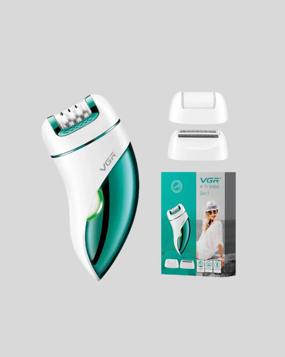 Profesyonel 3 in 1 Epilasyon Cihazı LED Aydınlatmalı Suya Dayanıklı Şarjlı VGR Epilatör Yeni Nesil görsel 2